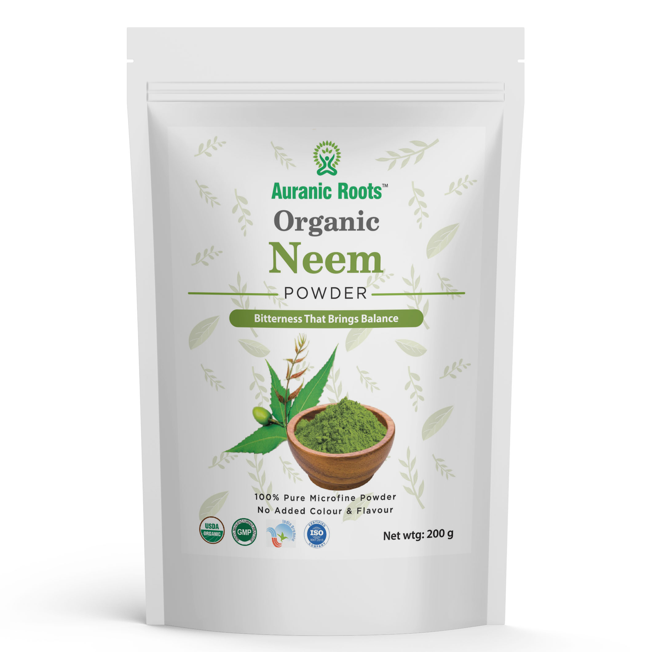 Foil Cosmetic Pouch Bag Packaging Branding Mockup Organic Neem Powder - Image 1